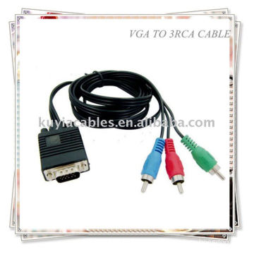 VGA HD15 SVGA to 3 RCA COMPONENT CABLE HDTV TV